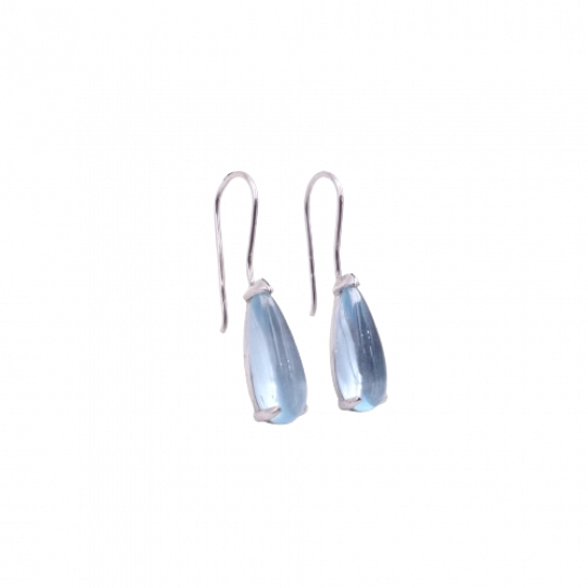 Boucles d'oreille Aigue-Marine or blanc