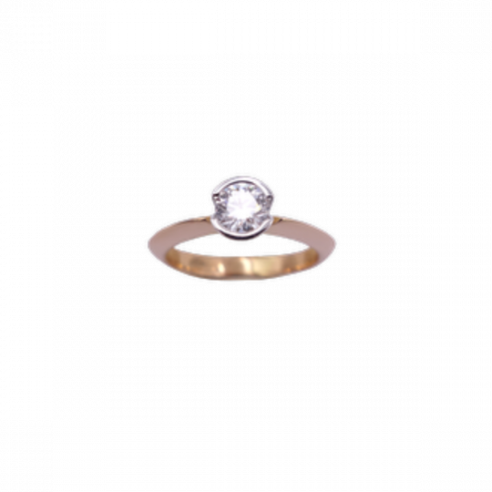 Solitaire Diamant en or bicolore