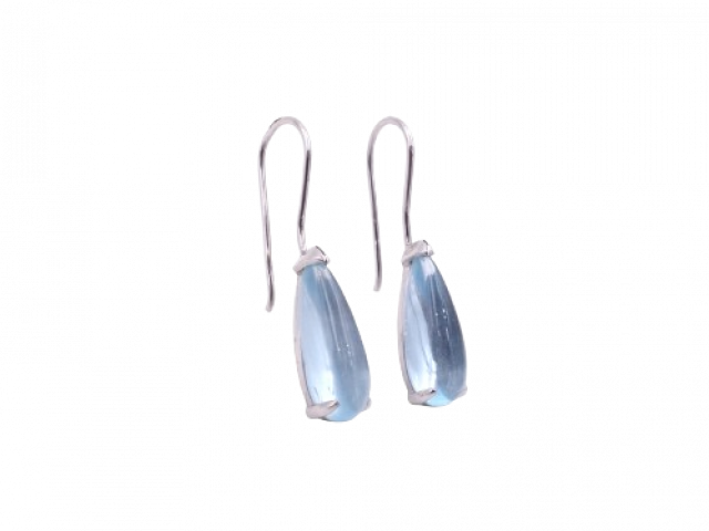 Boucles d'oreille Aigue-Marine or blanc