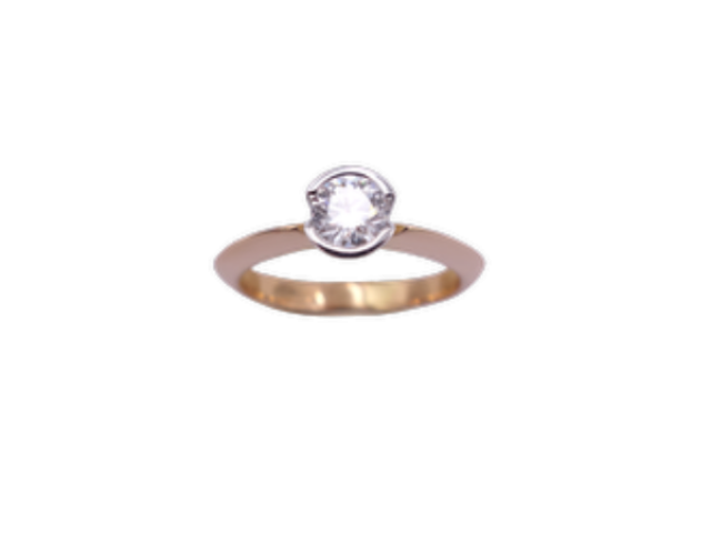 Solitaire Diamant en or bicolore